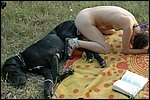 Sexy girl fucking big dog