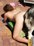 Teen ass fucked dog