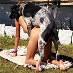 Girls ass fucked by dog