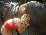 Blonde suck horse for cum
