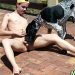 Gay opens her ass for dog