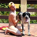 Gay fucked by huge doggy